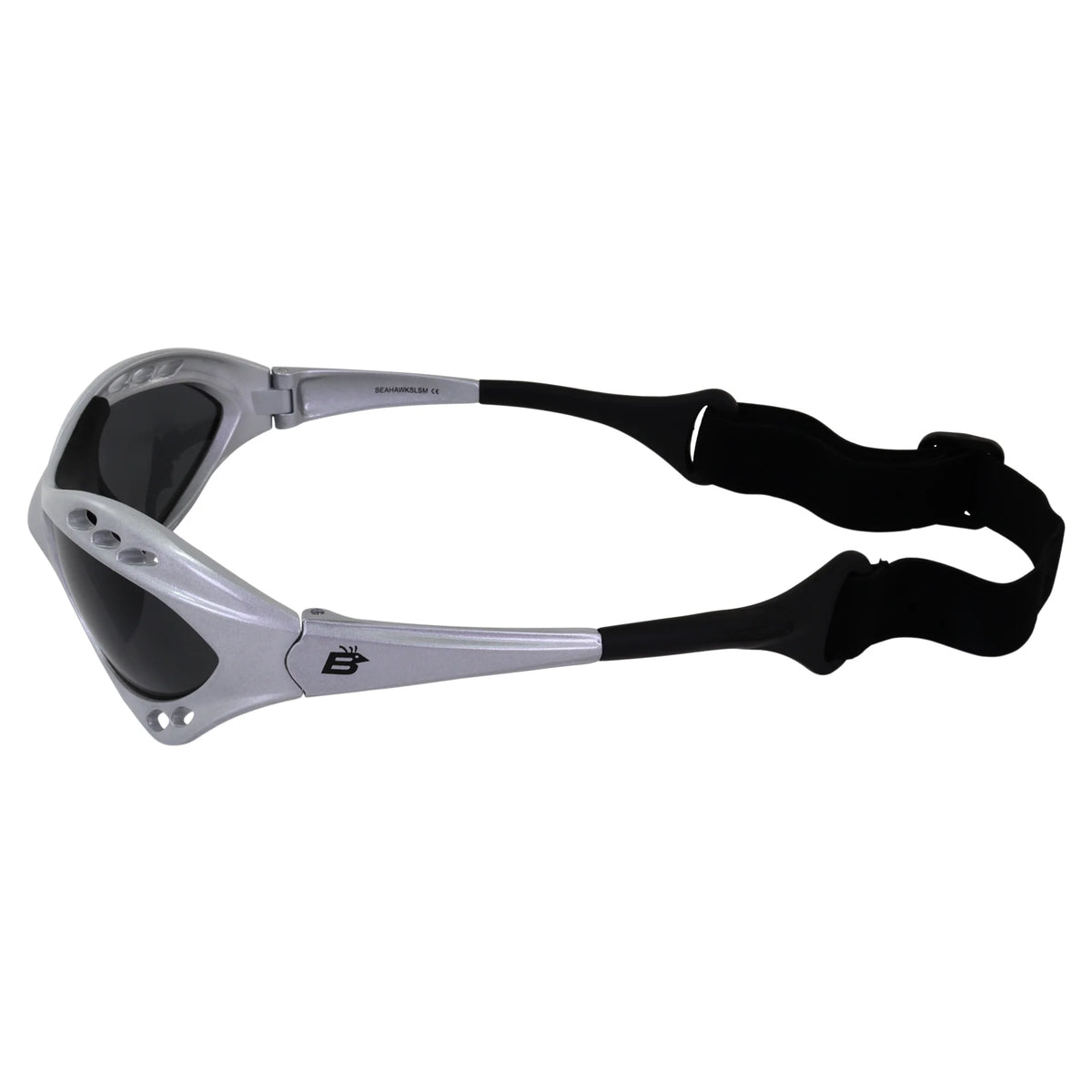 2 Pairs Padded Polarized Sunglasses w/Strap Silver w/Smoke Lens Black w/Pink Mirror Lens H47947