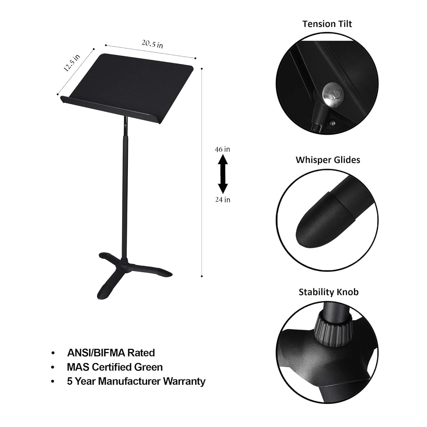 Black Metal Music Sheet Stand Pack of 2 V84015
