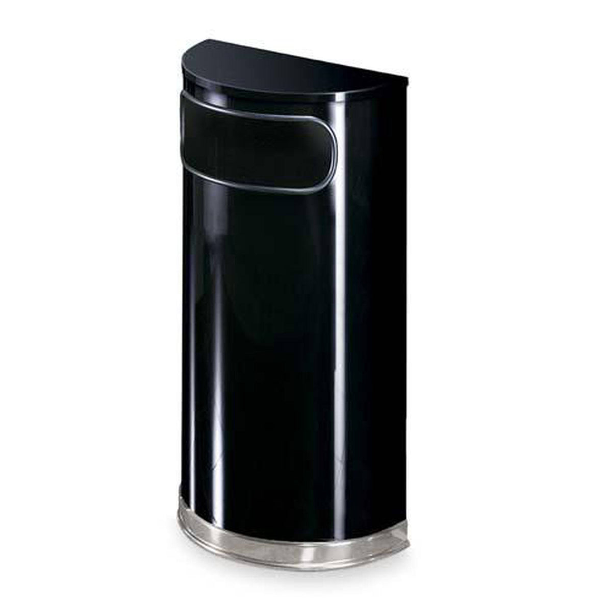 Black Half-Round 9gal Receptacle B186276