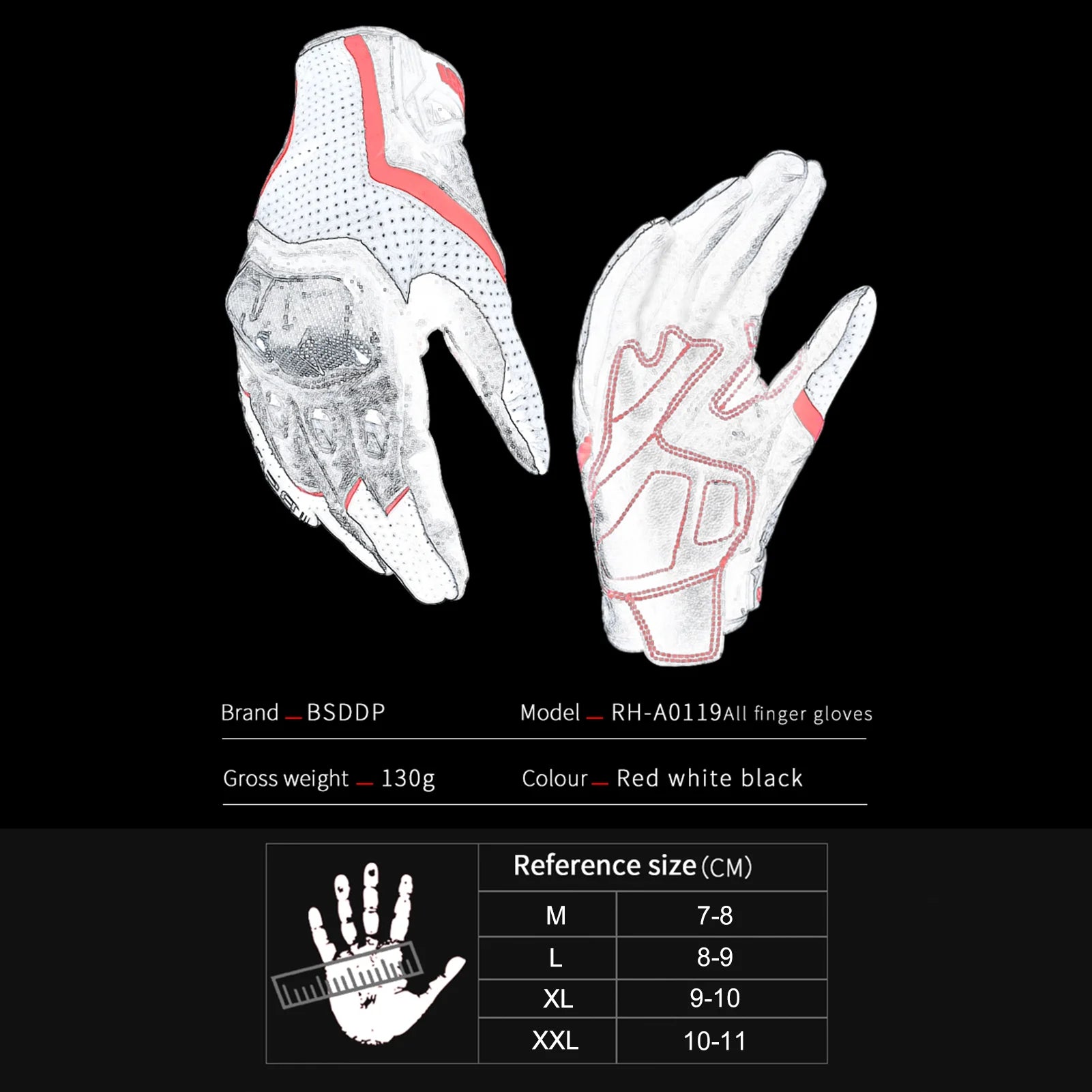 Carbon Fiber Knuckle Motorcycle Gloves F4454