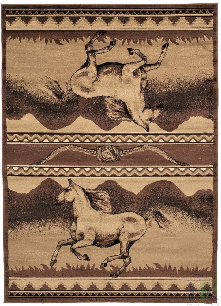 Chocolate/Beige Cabin Area Rug W224872
