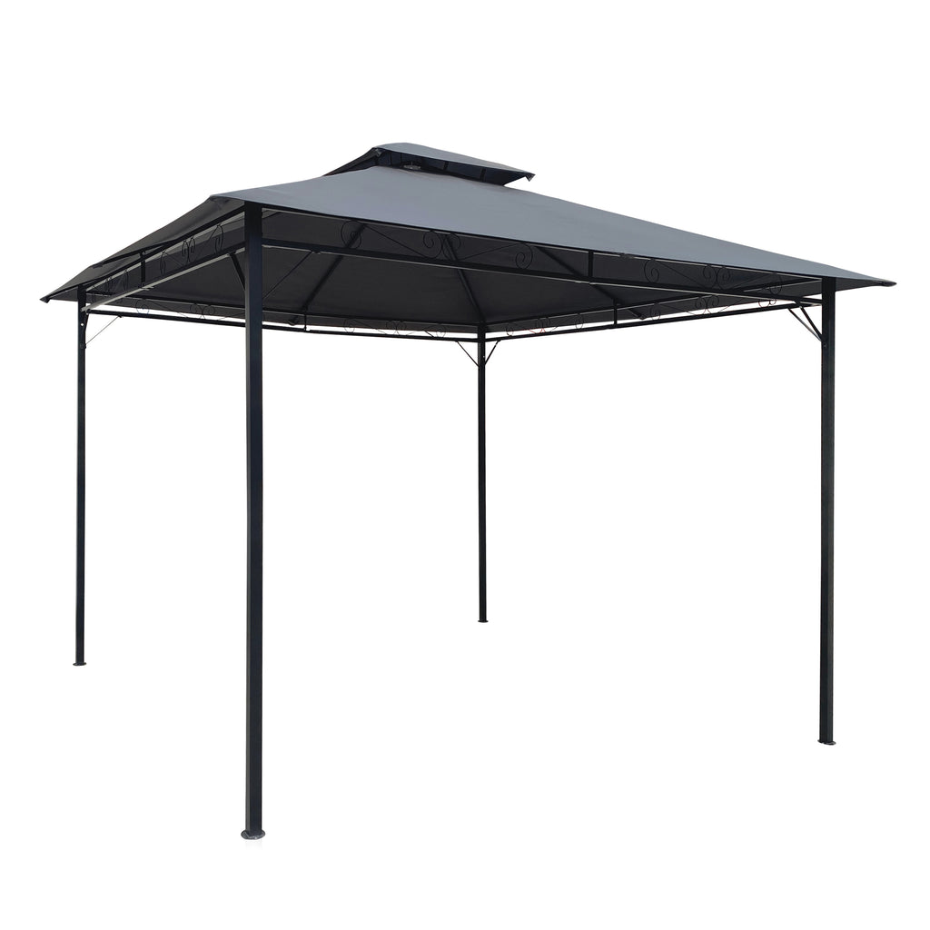 10 x 10 ft Steel Patio Gazebo with Curtain C645036