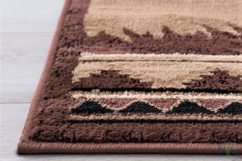 Chocolate/Beige Cabin Area Rug W224872