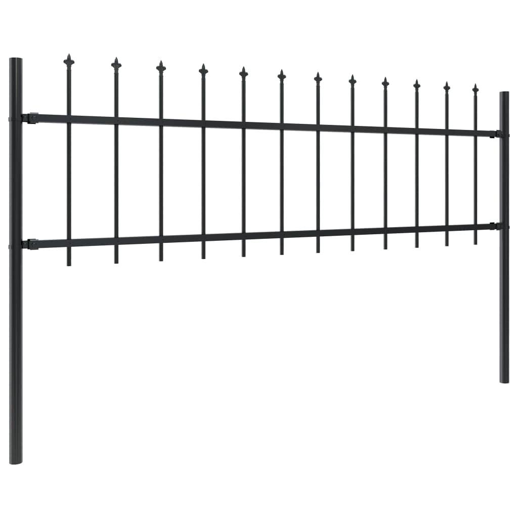 Black Steel Garden Fence with Spear Top W847680