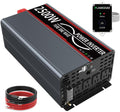 Pure Sine Wave Power Inverter 12V to 120V 2500 Watts Surge 5000 Watts with Remote Control and Starter Cables C482