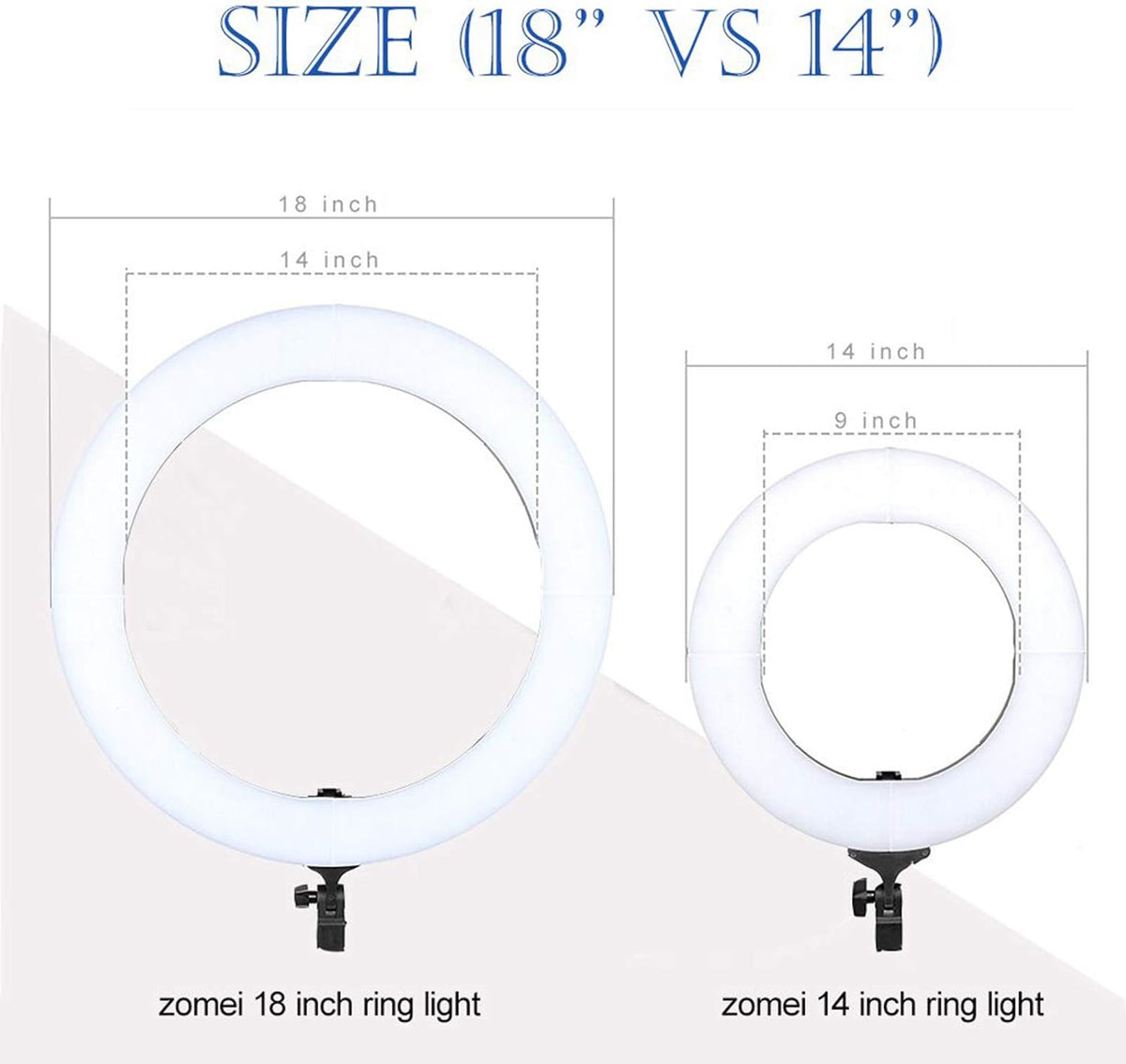 18 Inch 58W 5500K Dimmable LED Ring Light with Tripod Stand and Carrying Bag S115