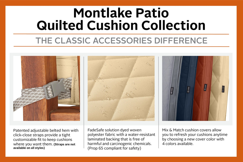 Navy Quilted Patio Bench Cushion, 48 x 18 x 3 inch N87035