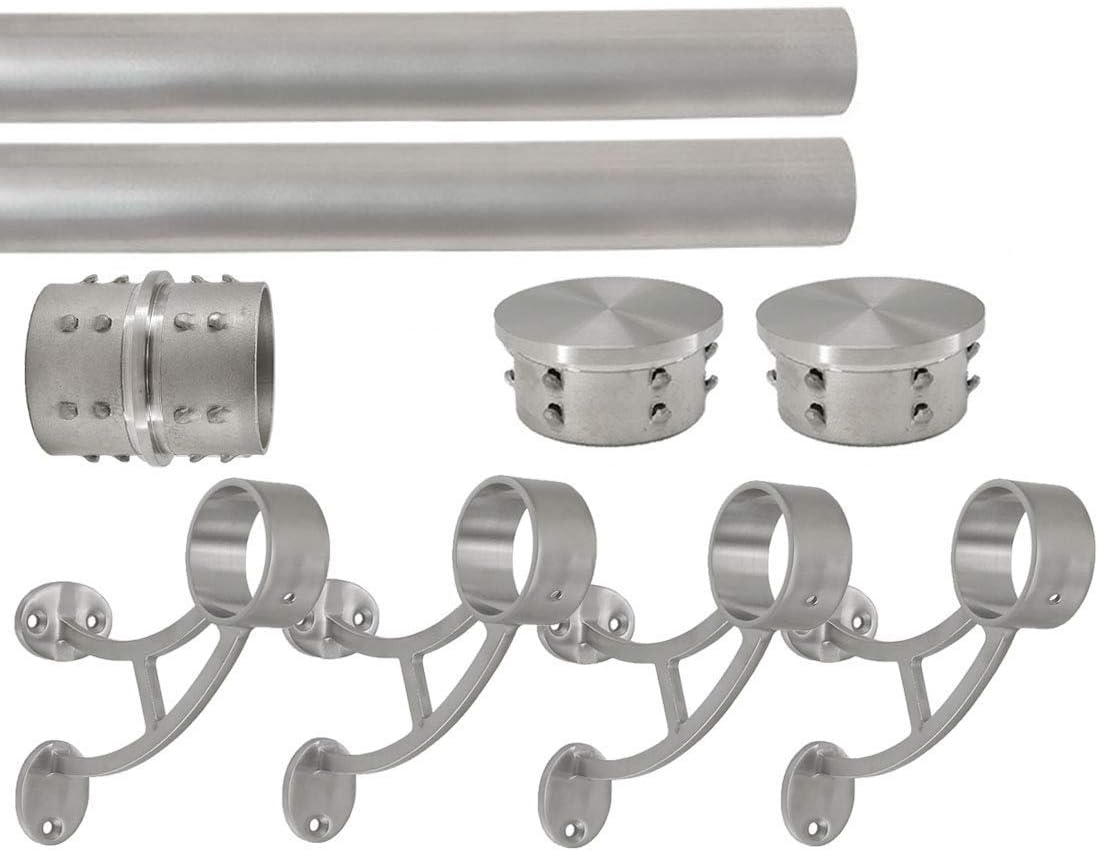 Brushed Stainless Steel Bar Mount Foot Rail Kit W394012