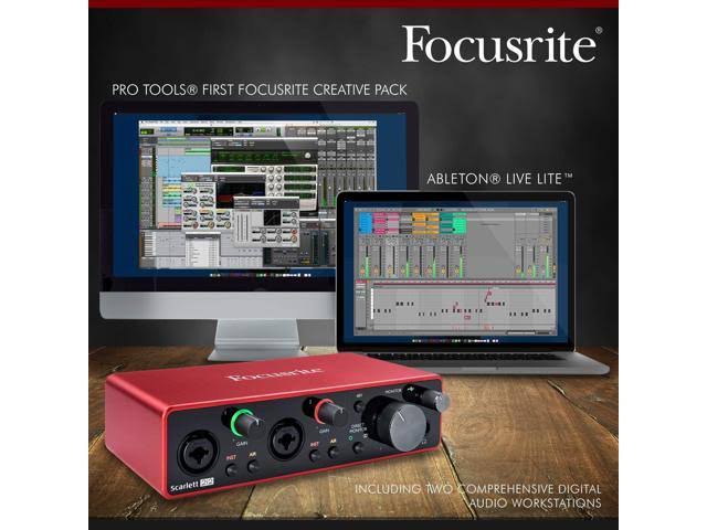 Focusrite Scarlett 2i2 2-in 2-OUT USB Recording Audio Interface (3rd Generation) + Samson SR360 Over-Ear Dynamic Headphones D84997