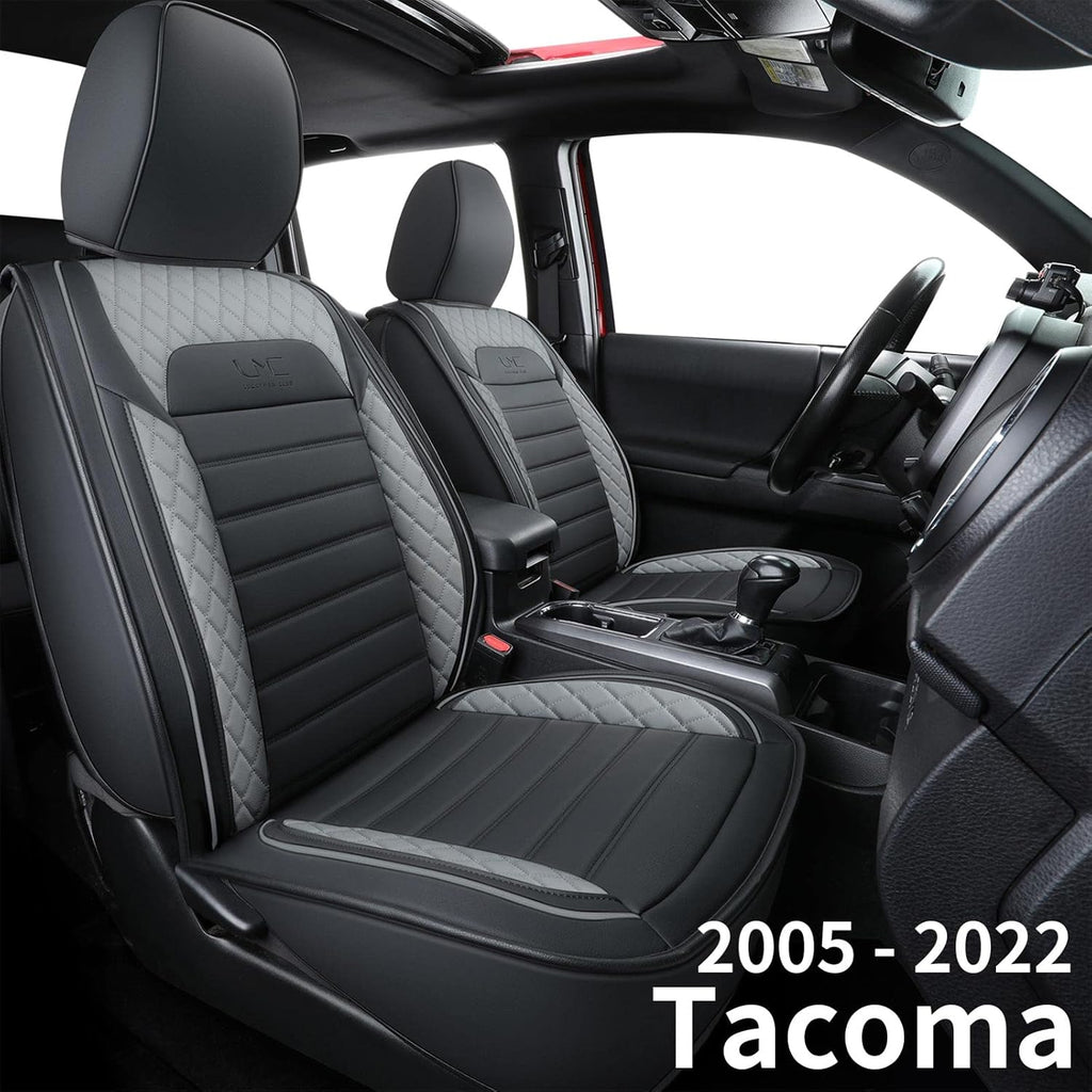 Black Faux Leather Seat Covers Front Set 2 pcs J62522