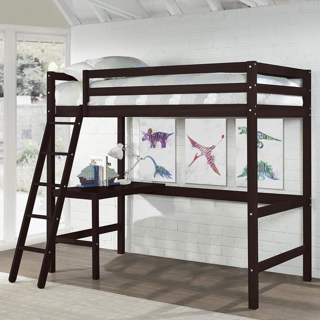White Twin Loft Bed C43773