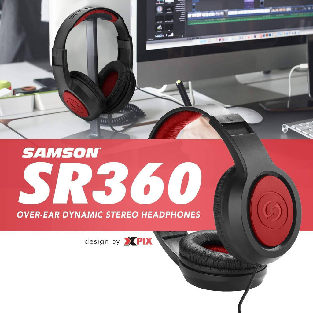 Focusrite Scarlett 2i2 2-in 2-OUT USB Recording Audio Interface (3rd Generation) + Samson SR360 Over-Ear Dynamic Headphones D84997