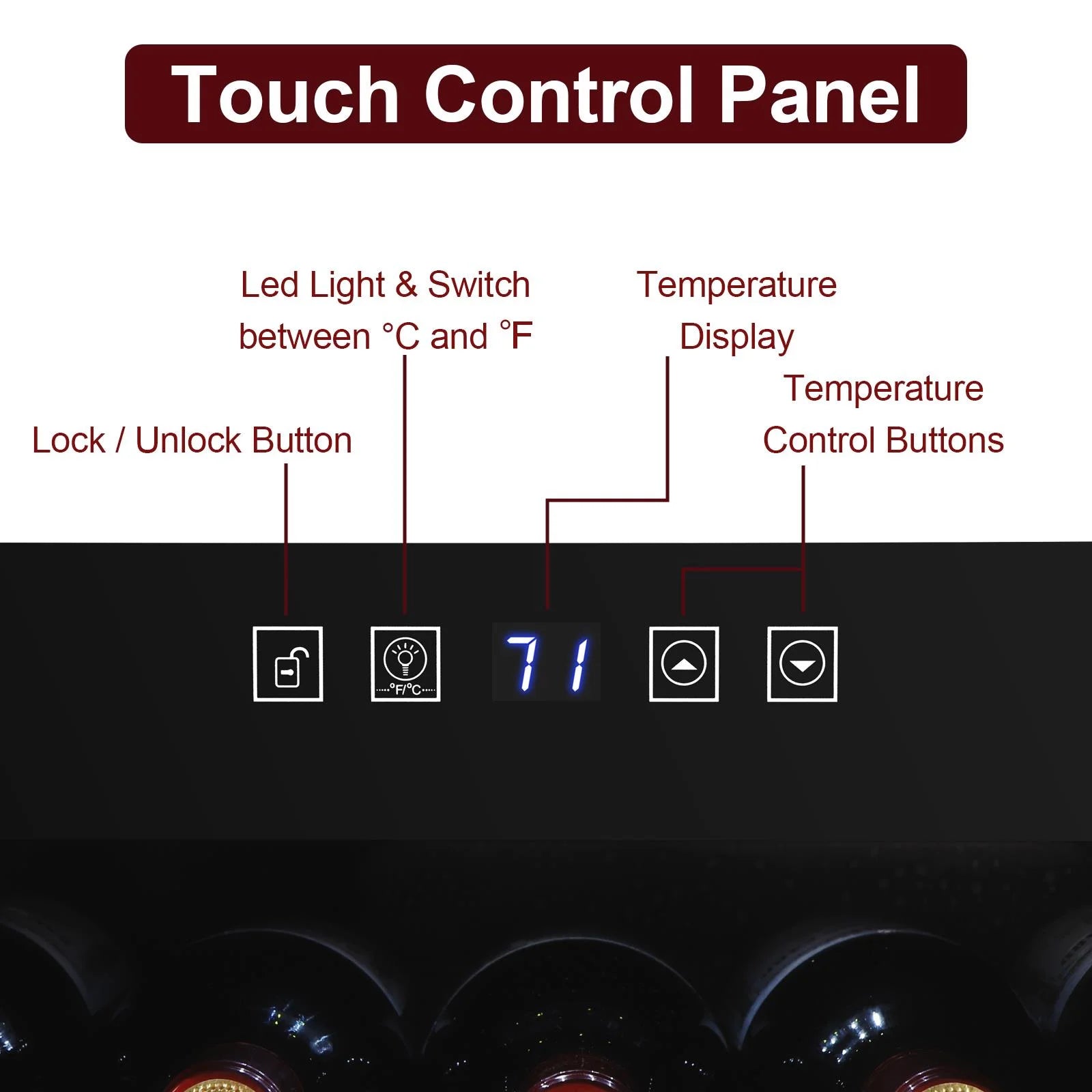 Black 34 Bottle Electronic Wine Cabinet X803