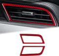 Carbon Fiber Side Air Conditioner Outlet Trim Cover for Ford Mustang 2015-2021 (2PCS Red) X419