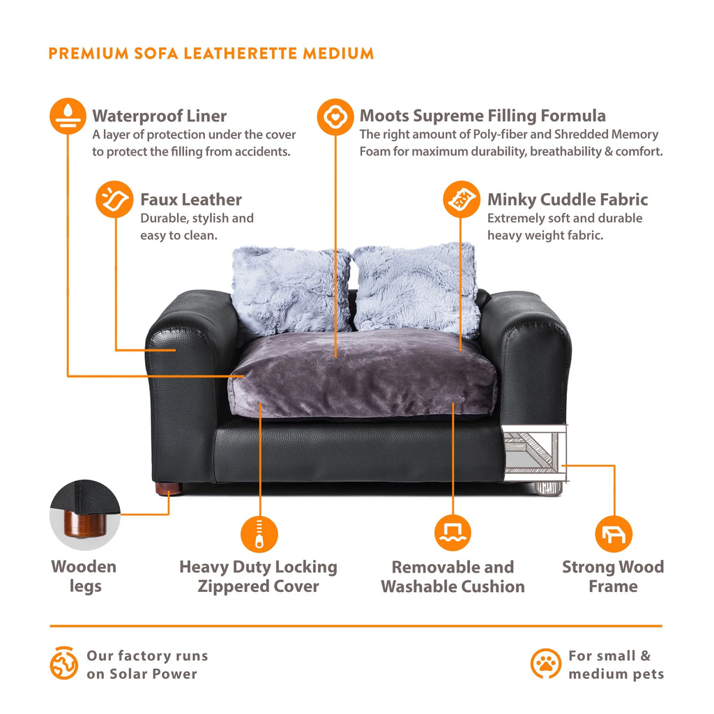 Medium Leatherette Pets Sofa R42949