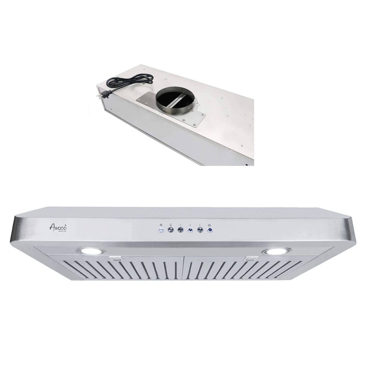 Stainless Steel Under Cabinet Range Hood with 2 LED Lights J378198