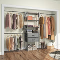 6 to 9 FT Metal Closet Organizer System Kit with 2 Gray Drawers and 4 Shelves U453976