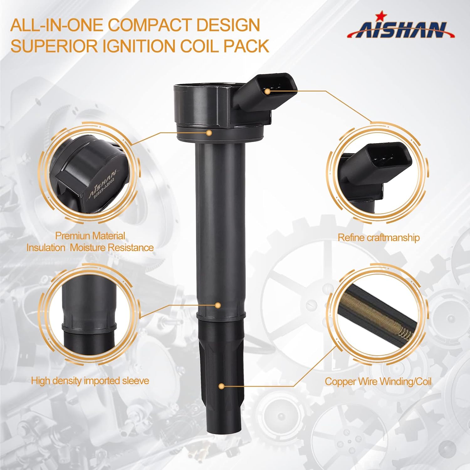 Set of 6 Ignition Coil Pack Compatible with 2.7L, 3.5L V6 Camry V6, Avalon, Sienna, Rav4 I6563
