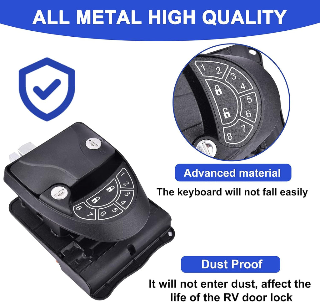 RV Keyless Entry Door Lock with Backlit Keypad and 2 Key Fobs H909537