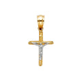 14K Two Tone Gold Jesus Crucifix Cross Pendant B826936