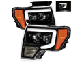 Polished Black LED Tube Dual Projector Headlights Z334