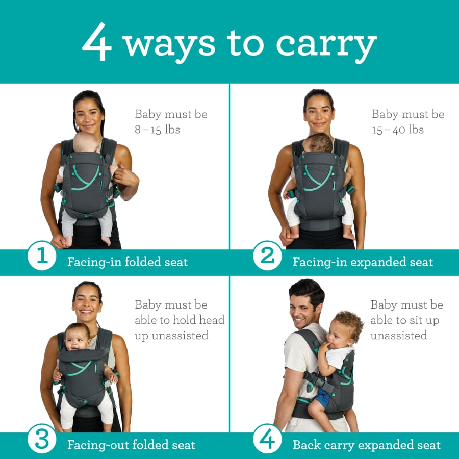 Gray Multi-Pocket Baby Carrier S842