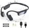 Bone Conduction Wireless Bluetooth Open-Ear Headphones with Mic, IP67 Waterproof Earphones (Grey) F19978