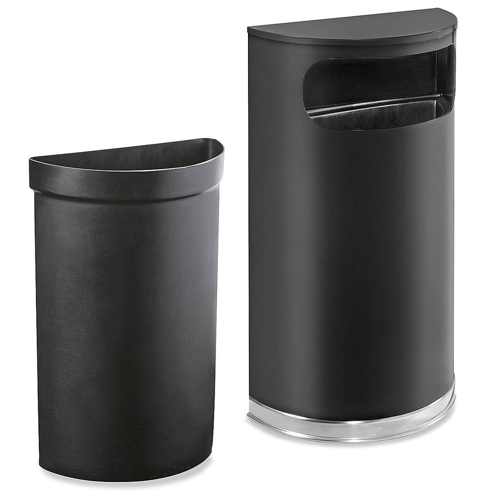 Black Half-Round 9gal Receptacle B186276