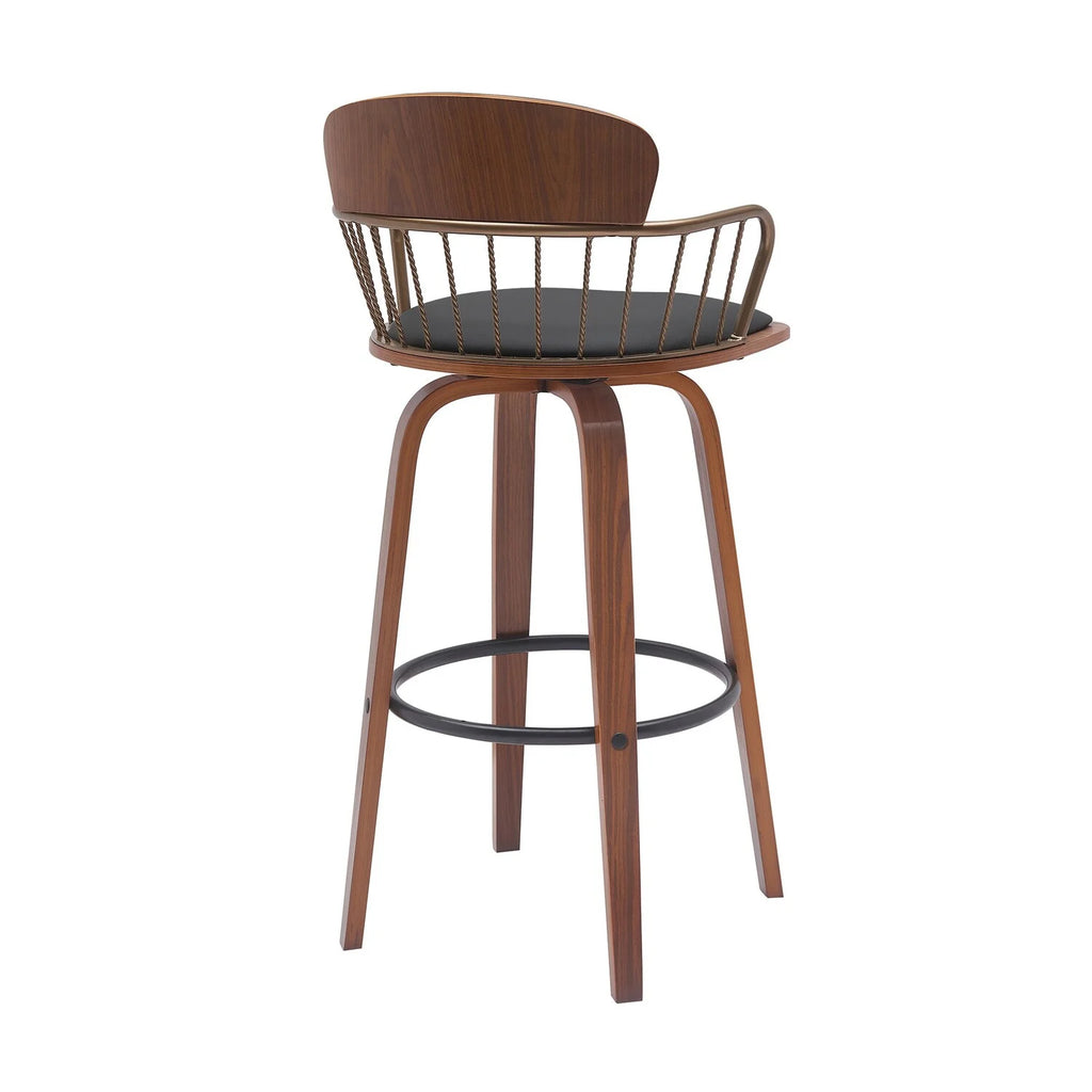 Black Faux Leather Barstool Chair D4226