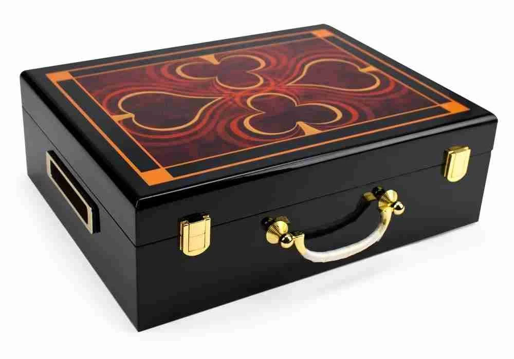 Hi Gloss Wood Poker Chip Case T2039