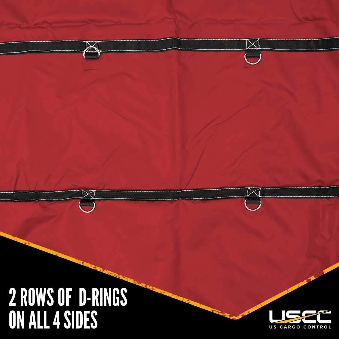 Red 18 Ounce PVC-Coated Polyester Flatbed Tarp O18094