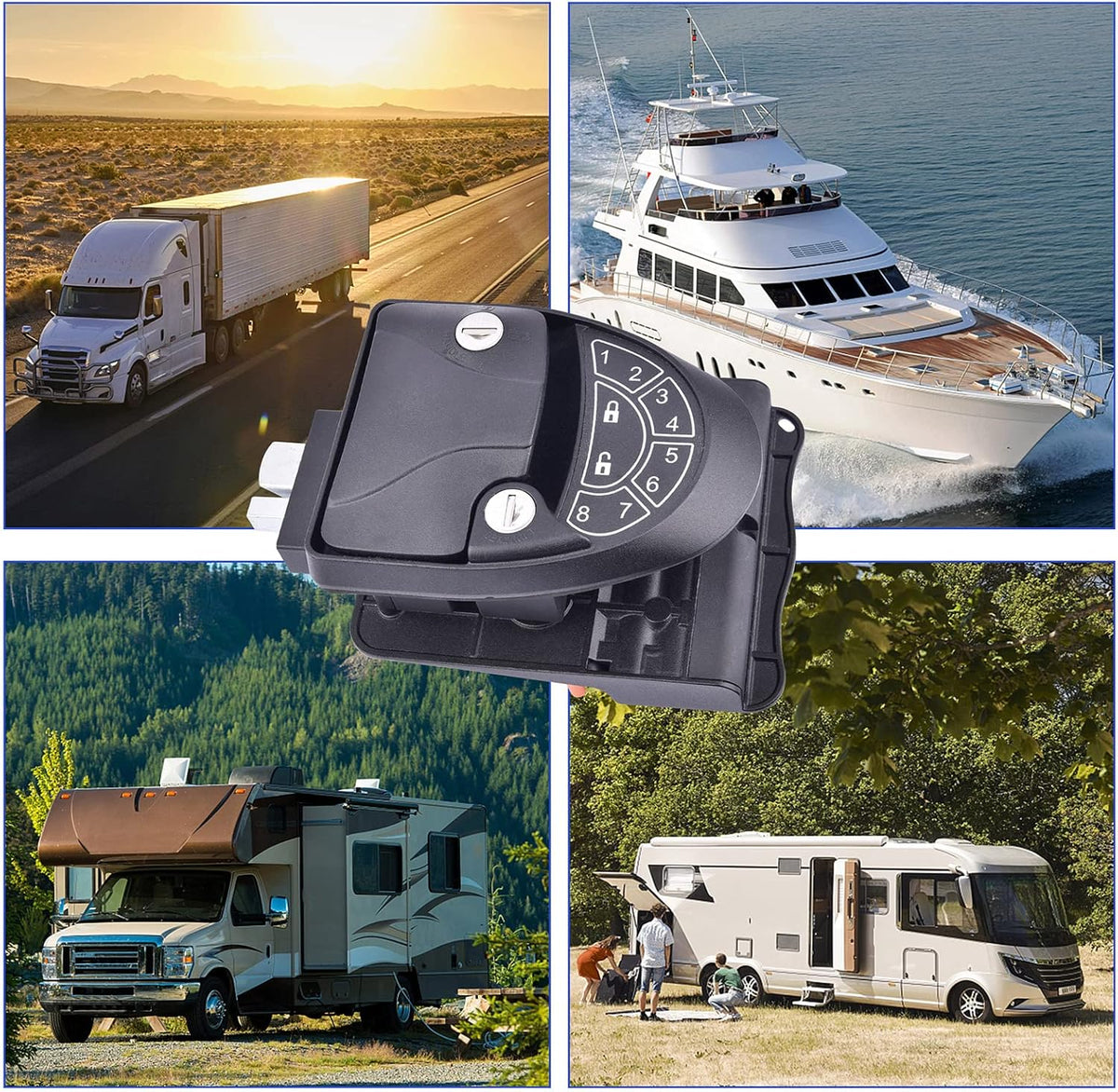 RV Keyless Entry Door Lock with Backlit Keypad and 2 Key Fobs H909537