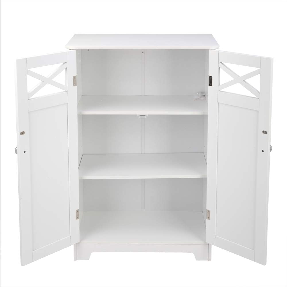 Double Door Bathroom Cabinet White V948