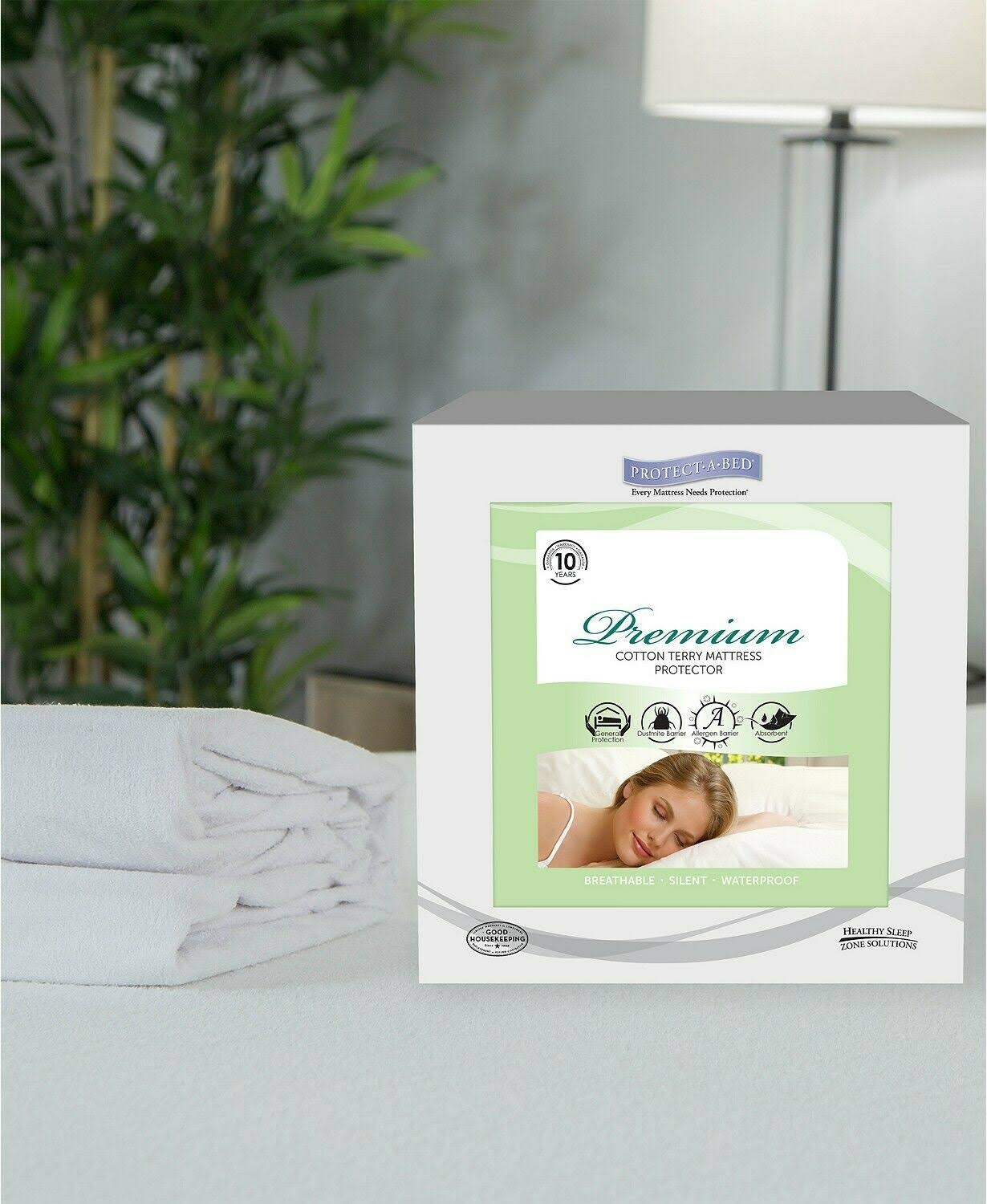 Cotton Terry Waterproof Mattress Protector Split Cal King P2934