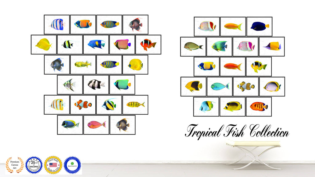 Yellow Clown Tropical Fish Painting Wall Decor F76849