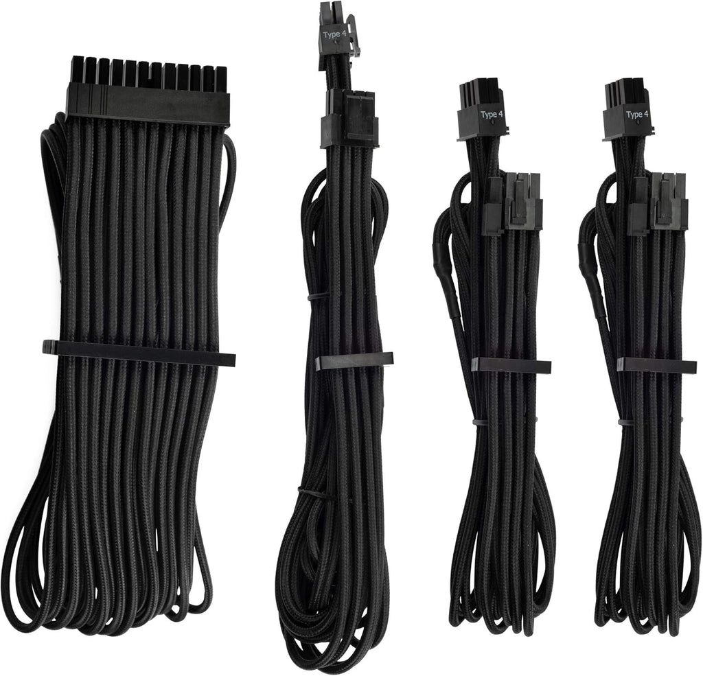 White Individually Sleeved PSU Cables Starter Kit T7357