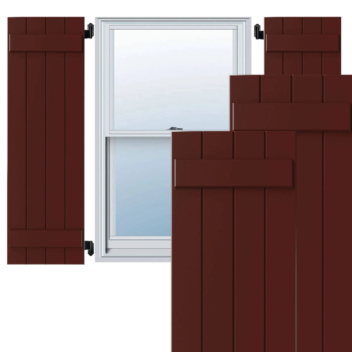 CWB15X048CRC Exterior Composite Board-n-Batten Shutters Per Pair O7436