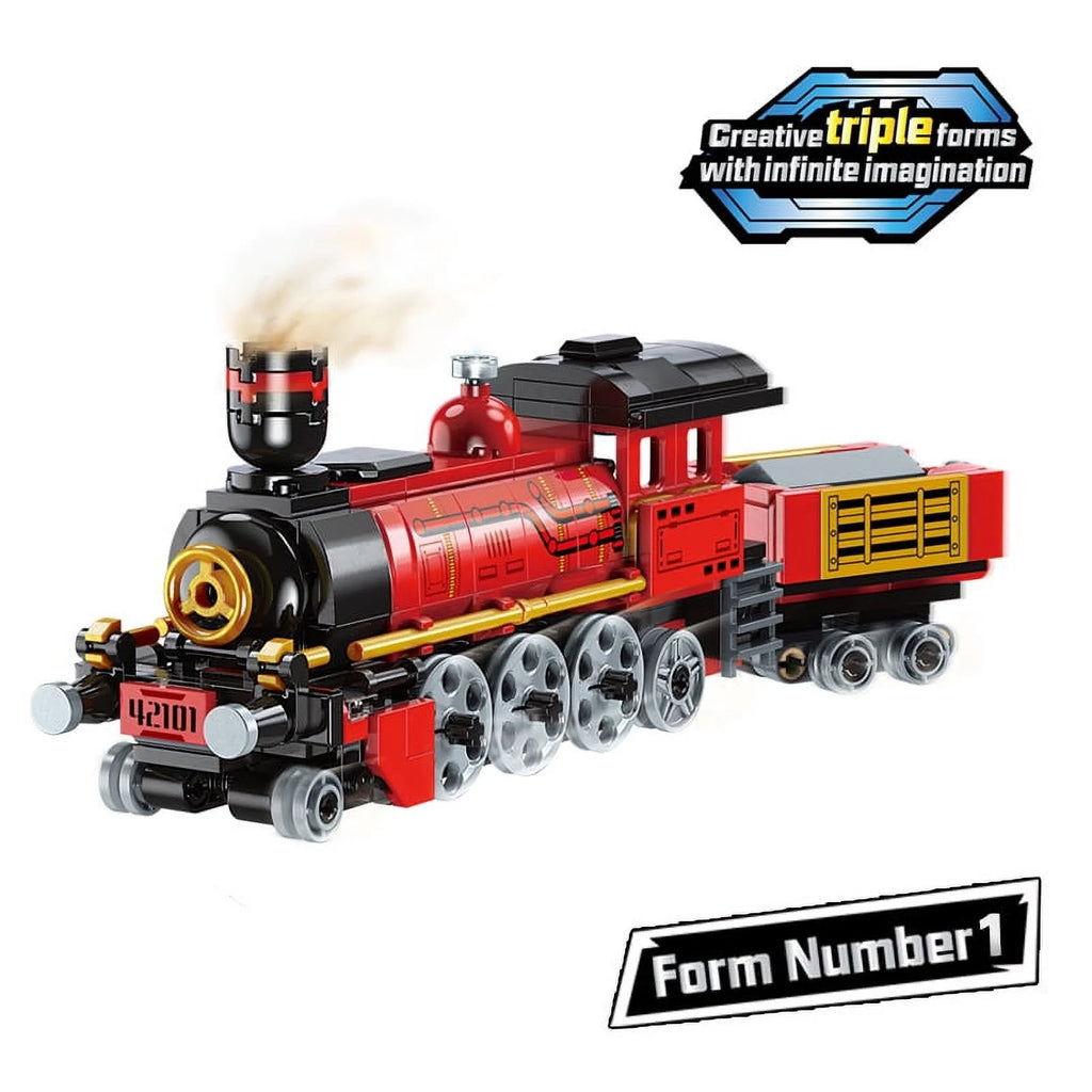 3in1 City Train Building Blocks Motorcycle Road Roller Bricks DIY Toys M351119