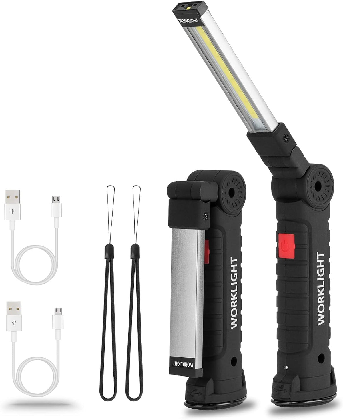 4 Pack Grey Body Black Alloy Magnetic Rechargeable Work Light S367