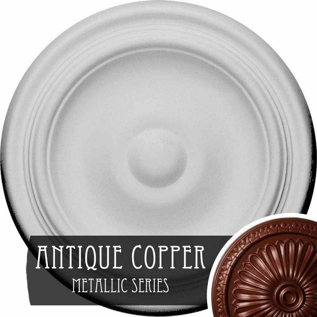 9 5/8x22OD x 1 1/8x22P Hand-Painted Platinum Ceiling Medallion S840