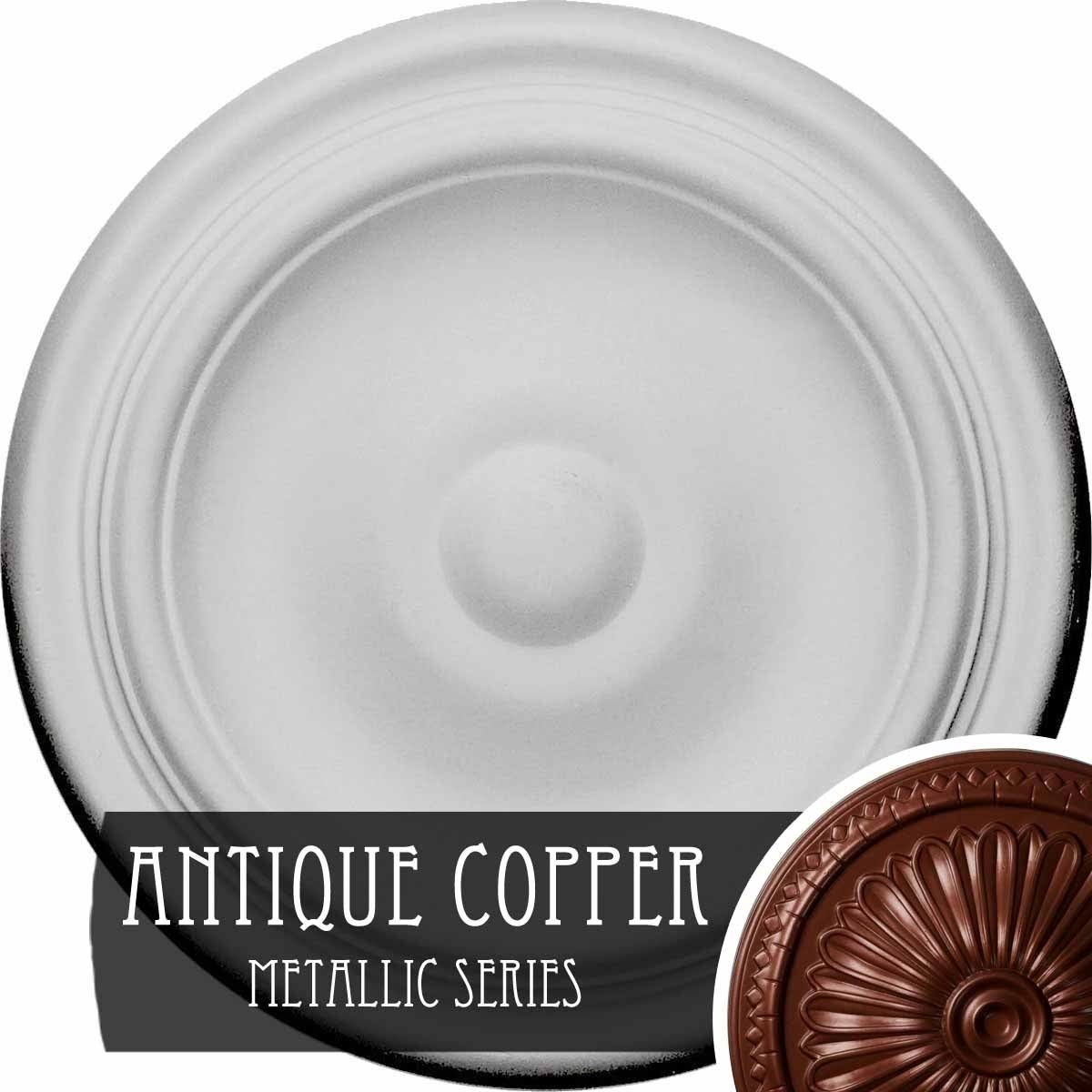 9 5/8x22OD x 1 1/8x22P Hand-Painted Platinum Ceiling Medallion S840