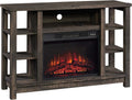 Entertainment Fireplace Credenza, Carbon Oak Finish C94202