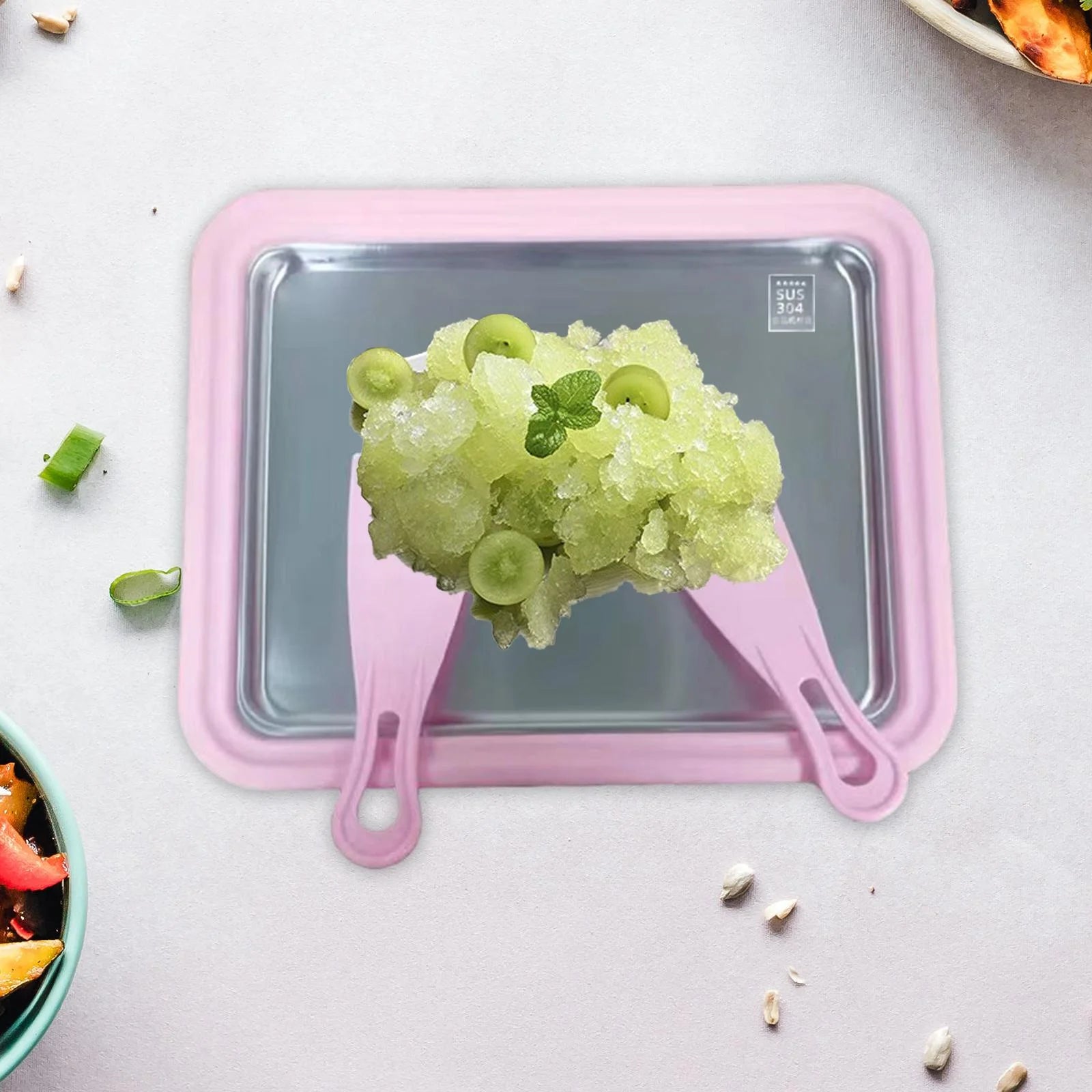 Ice Cream Rolled Maker with 2 Spatulas S677