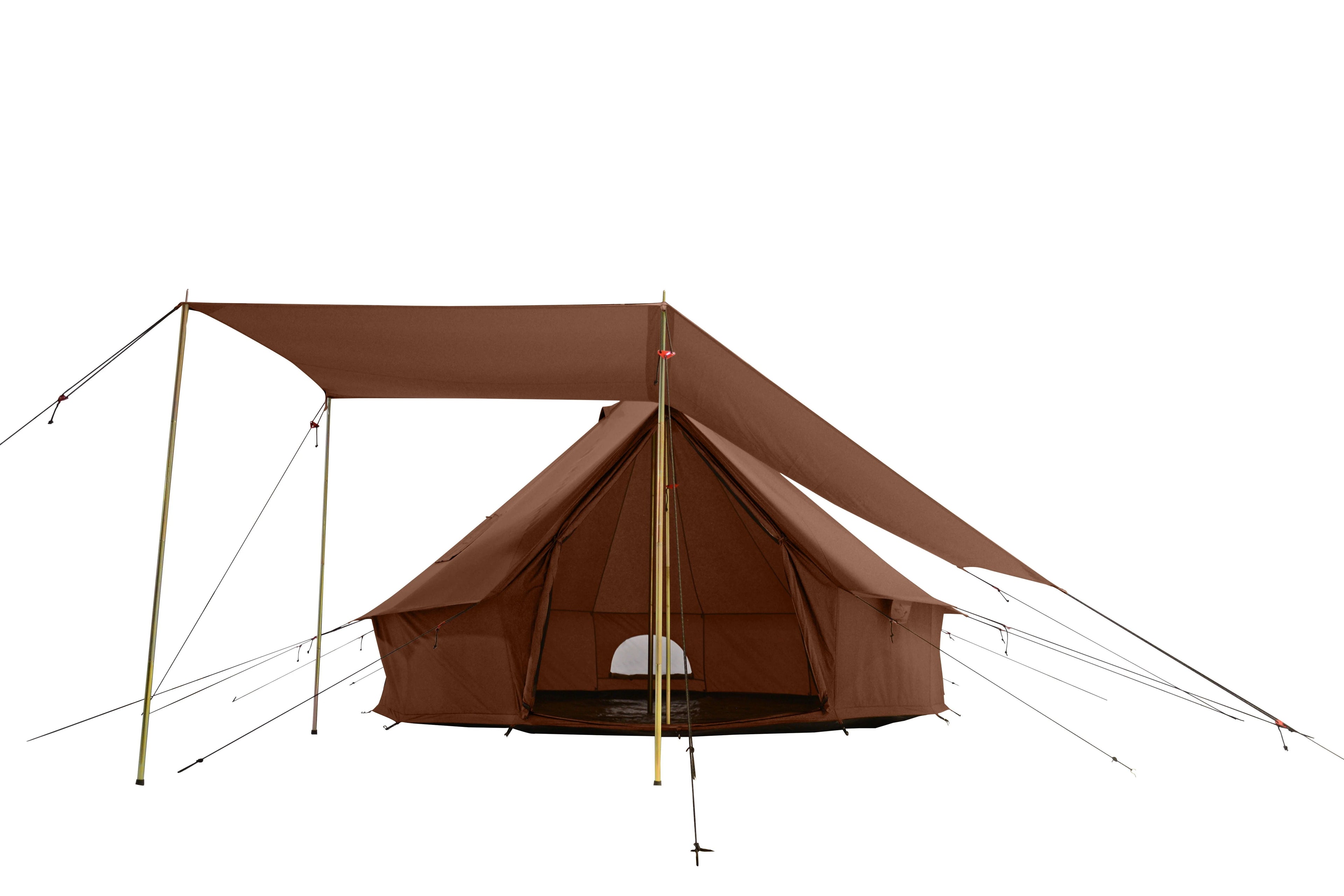 Regatta Awning - Desert Red - 10' for Bell Tent - Complete Canopy with Poles X120