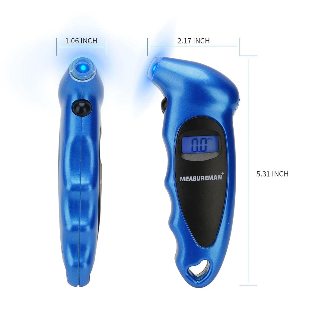 Digital Tire Pressure Gauge 0-150 PSI Blue 2 Pack W2080