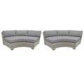 Curved Armless Outdoor Wicker Sofa in Grey H141