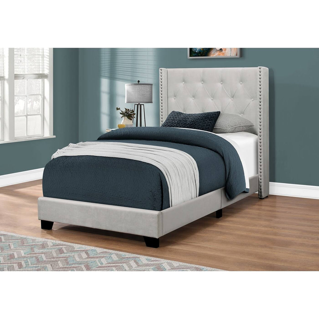 Matte Gray Rectangular Bed Frame N1081