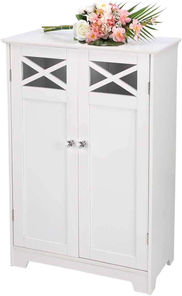 Double Door Bathroom Cabinet White V948