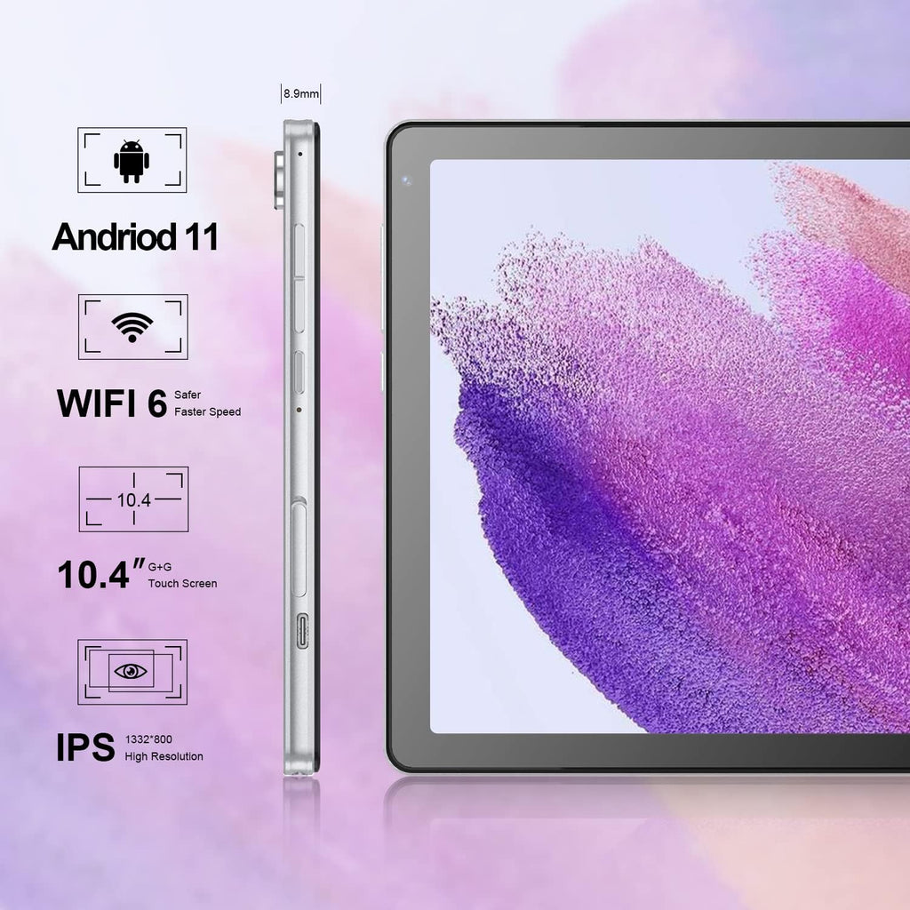 Silver 10.4 inch Android Tablet with 32GB Storage E536