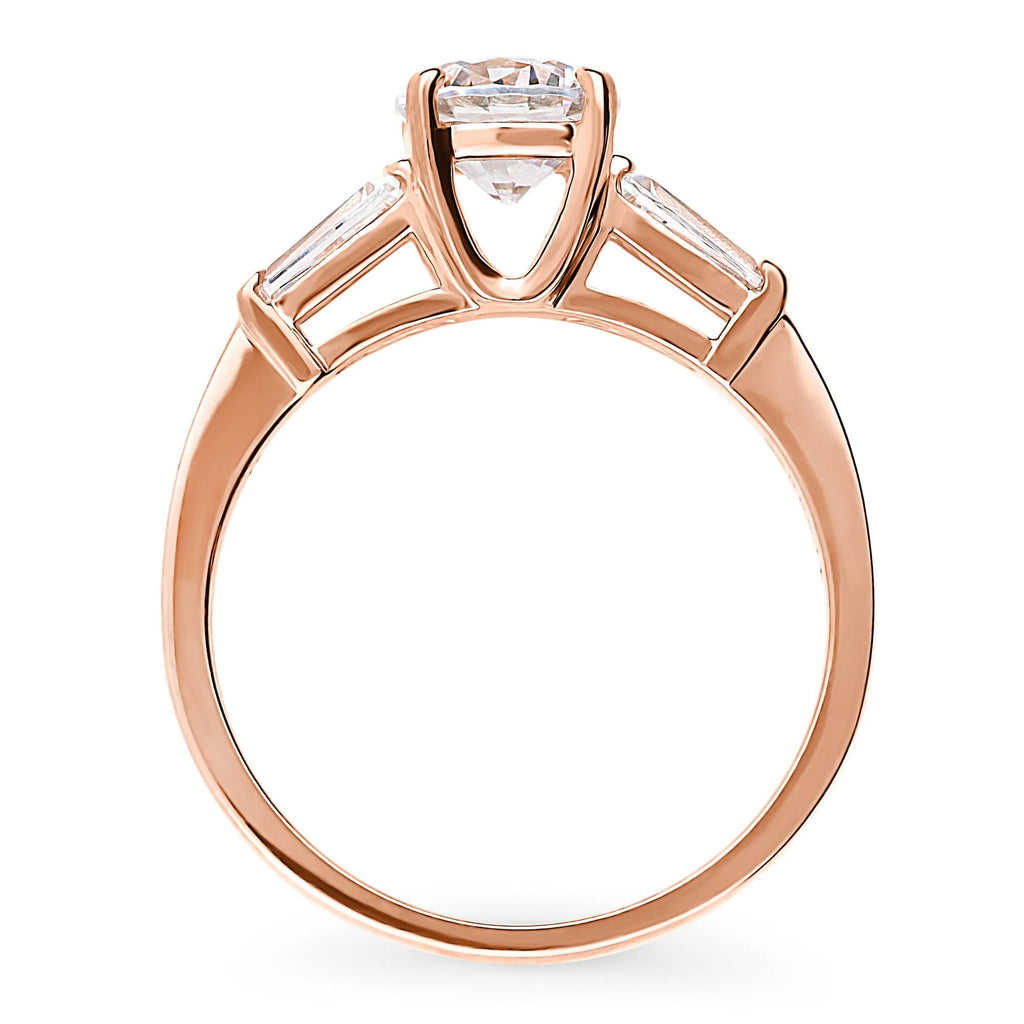 Rose Gold Plated Sterling Silver Solitaire Ring W9219